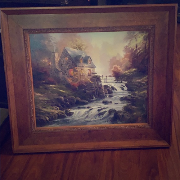 Thomas Kincaid Painting - Cobblestone Mill
